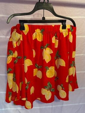 MudPie Lemon Print Off the Shoulder Top